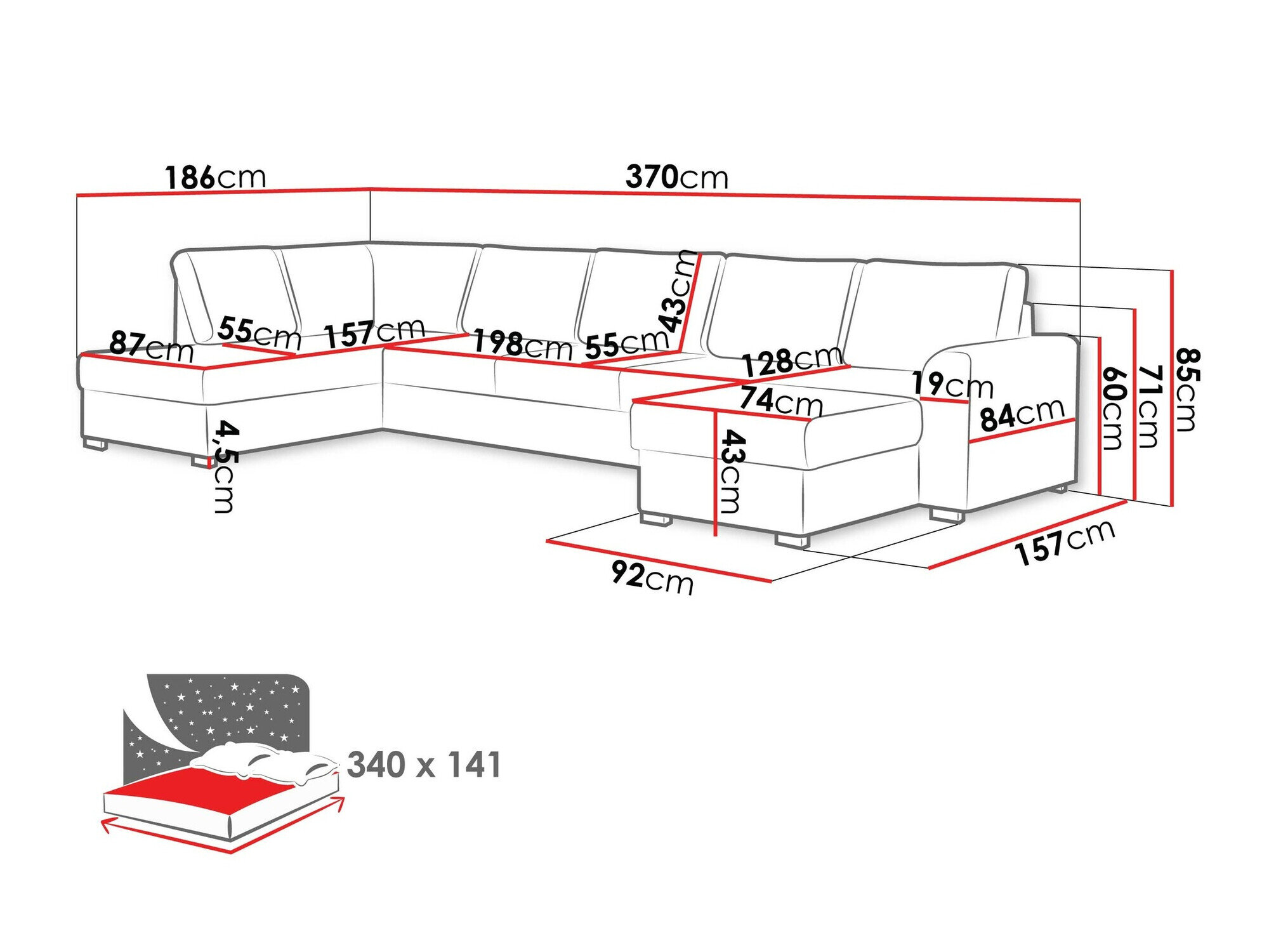 Hjørnesofa Comfivo Flumen I (Flow 06)