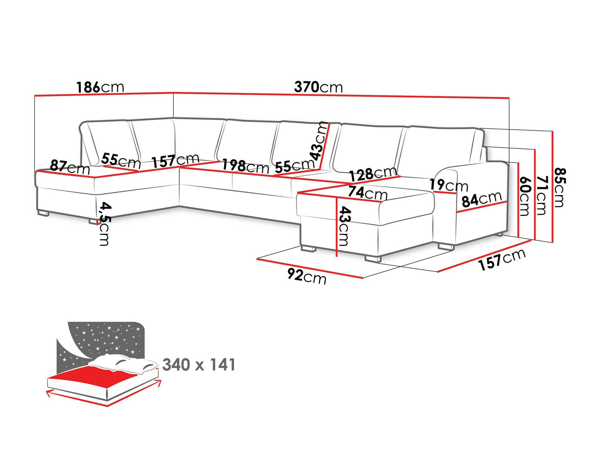 Hjørnesofa Comfivo Flumen I (Flow 22)