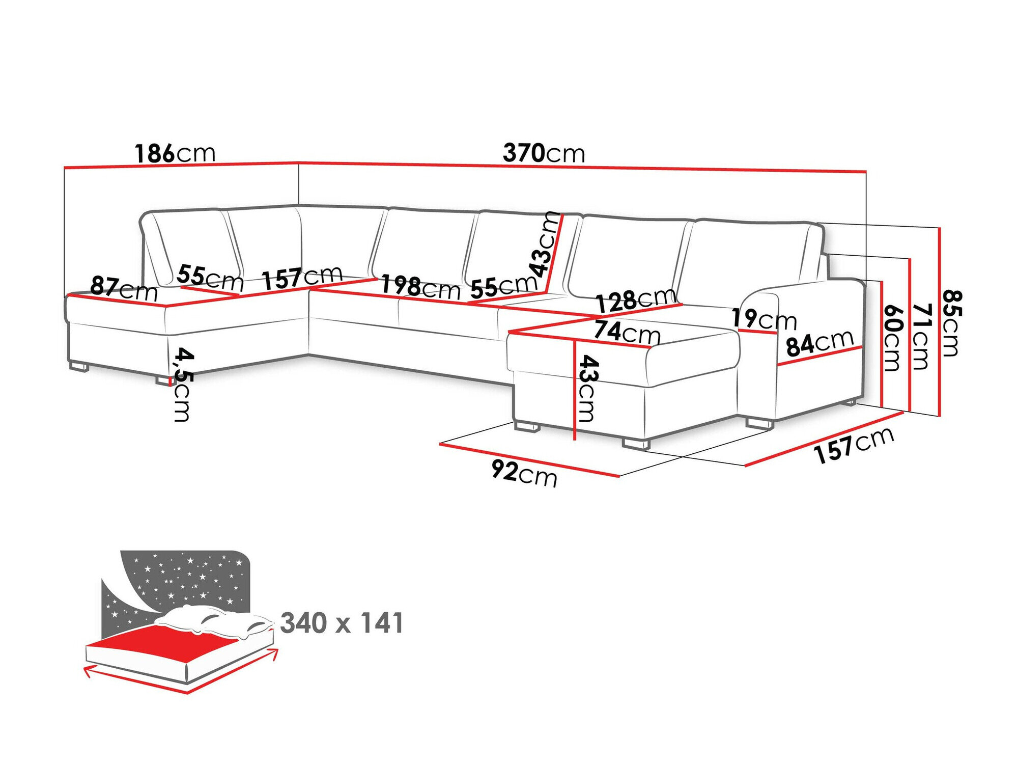 Hjørnesofa Comfivo Flumen I (Flow 22)