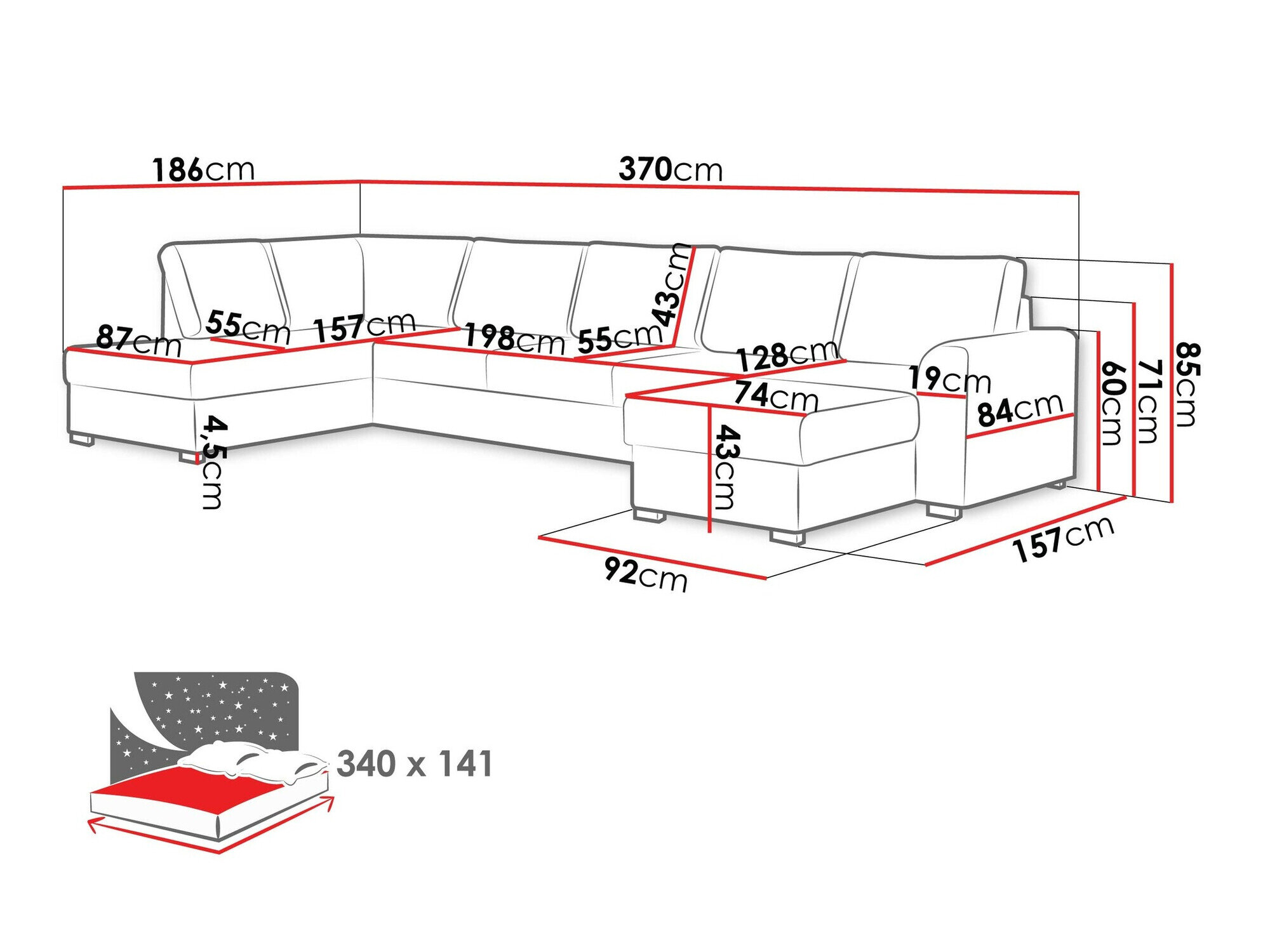 Hjørnesofa Comfivo Flumen I (Twist 23)