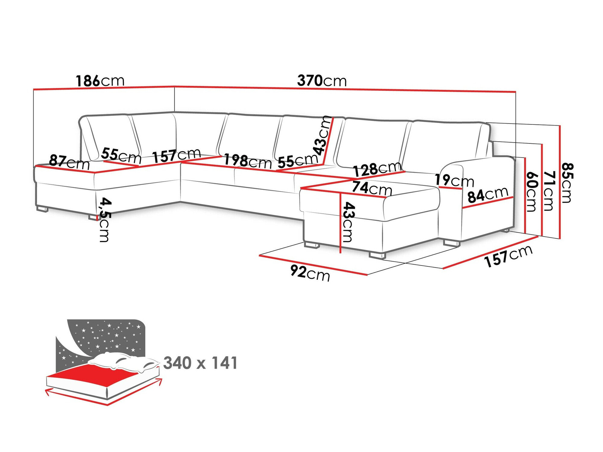 Hjørnesofa Comfivo Flumen I (Wave 05)
