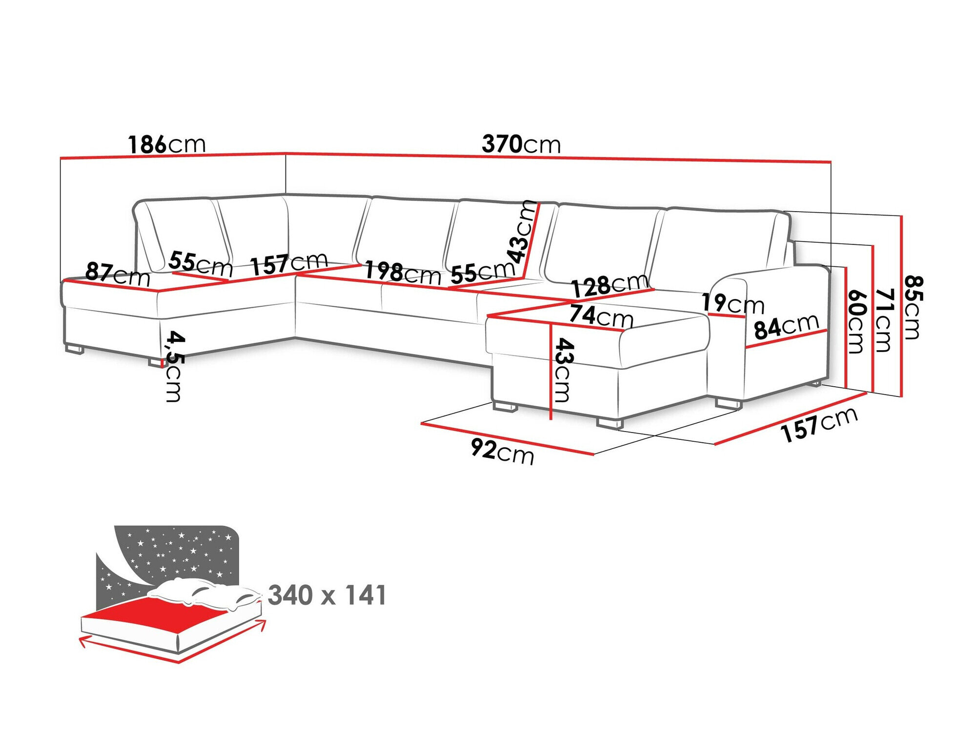 Hjørnesofa Comfivo Flumen I (Wave 05)