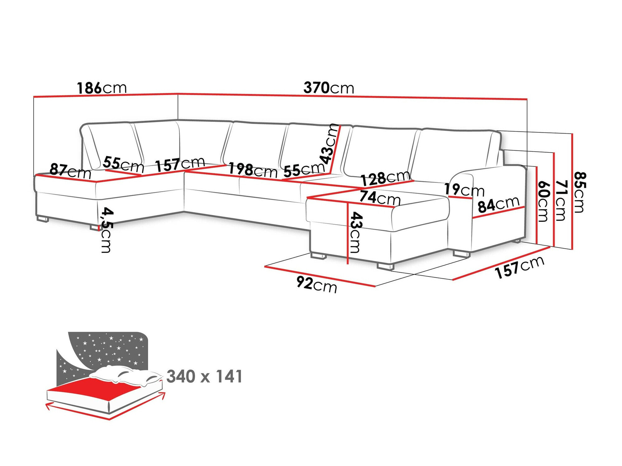 Hjørnesofa Comfivo Flumen I (Wave 09)