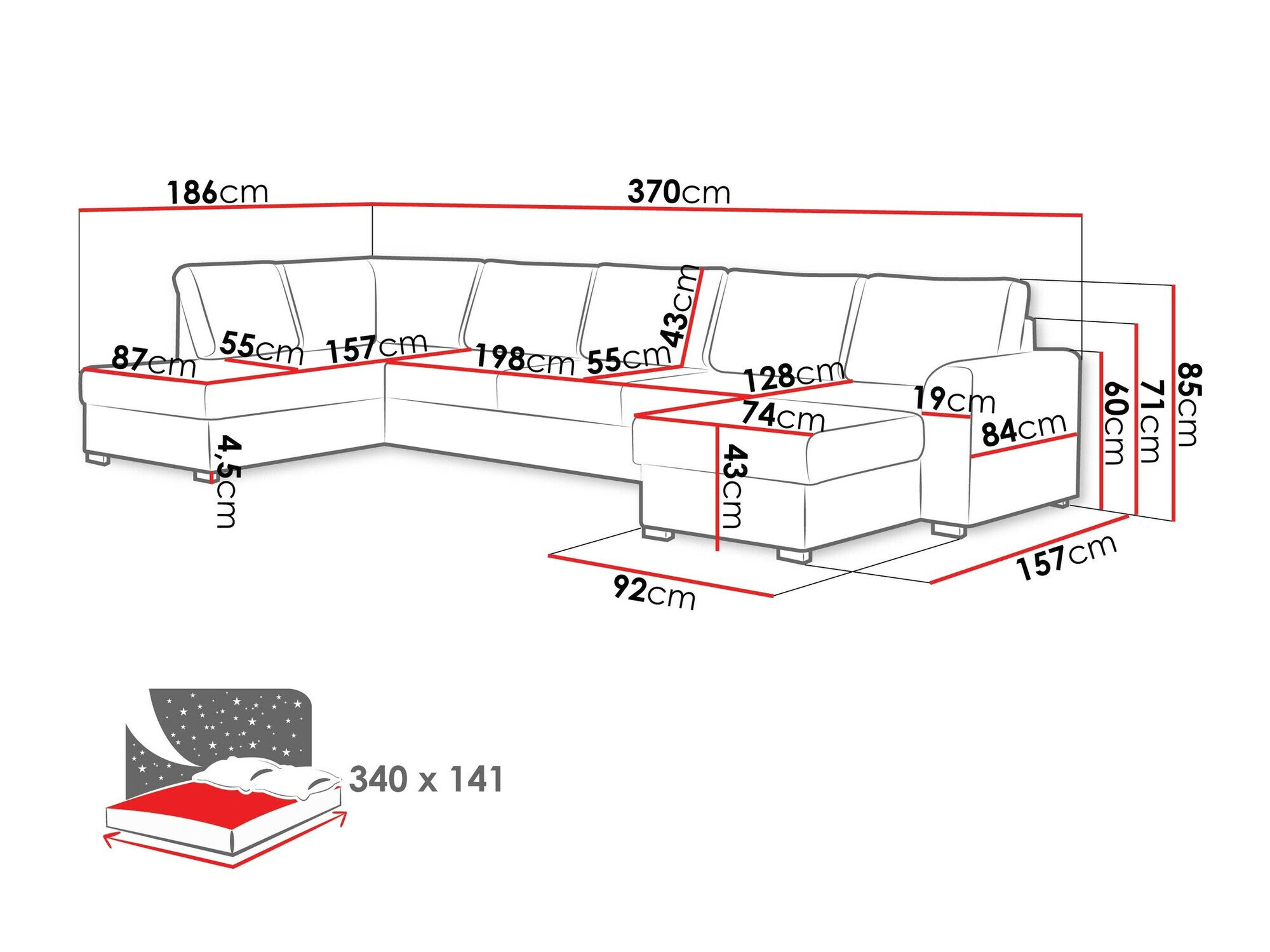 Hjørnesofa Comfivo Flumen I (Wave 09)