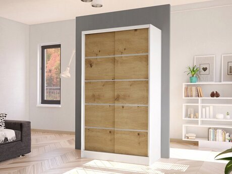 Kledingkast Closico Fractor IV (Wit + Artisan eiken)