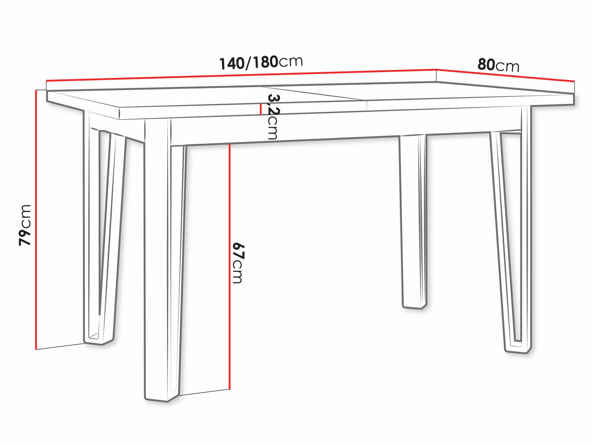 Bord Victorville 354 (Sonoma eg + Sort)