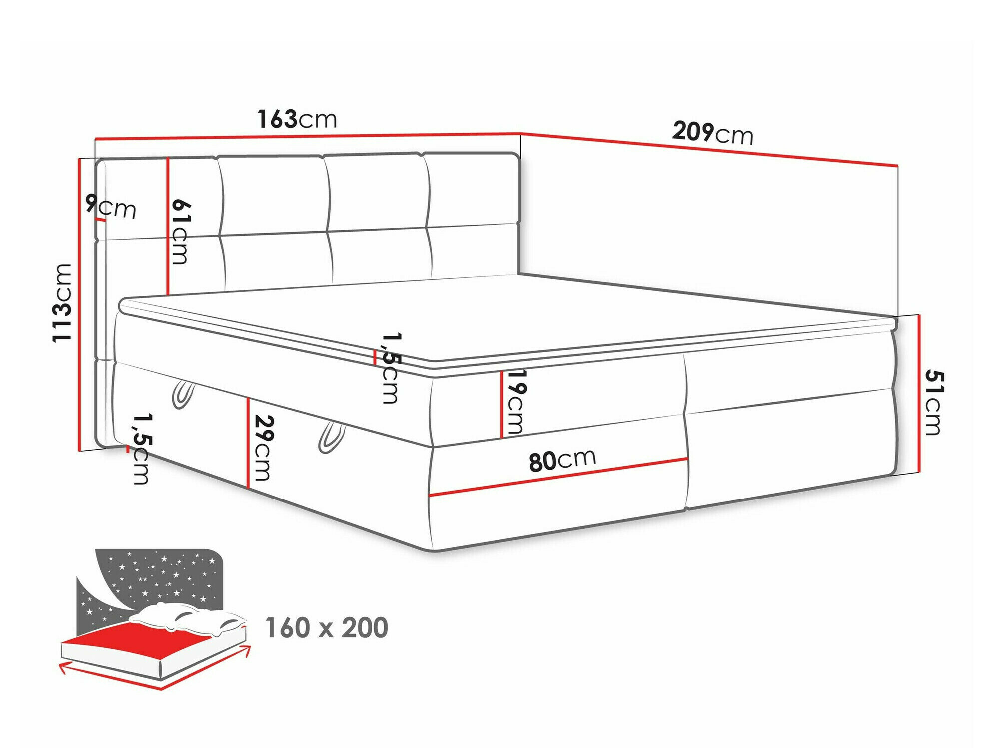 Boxspring ComfiDream Nivina (Curio 80)
