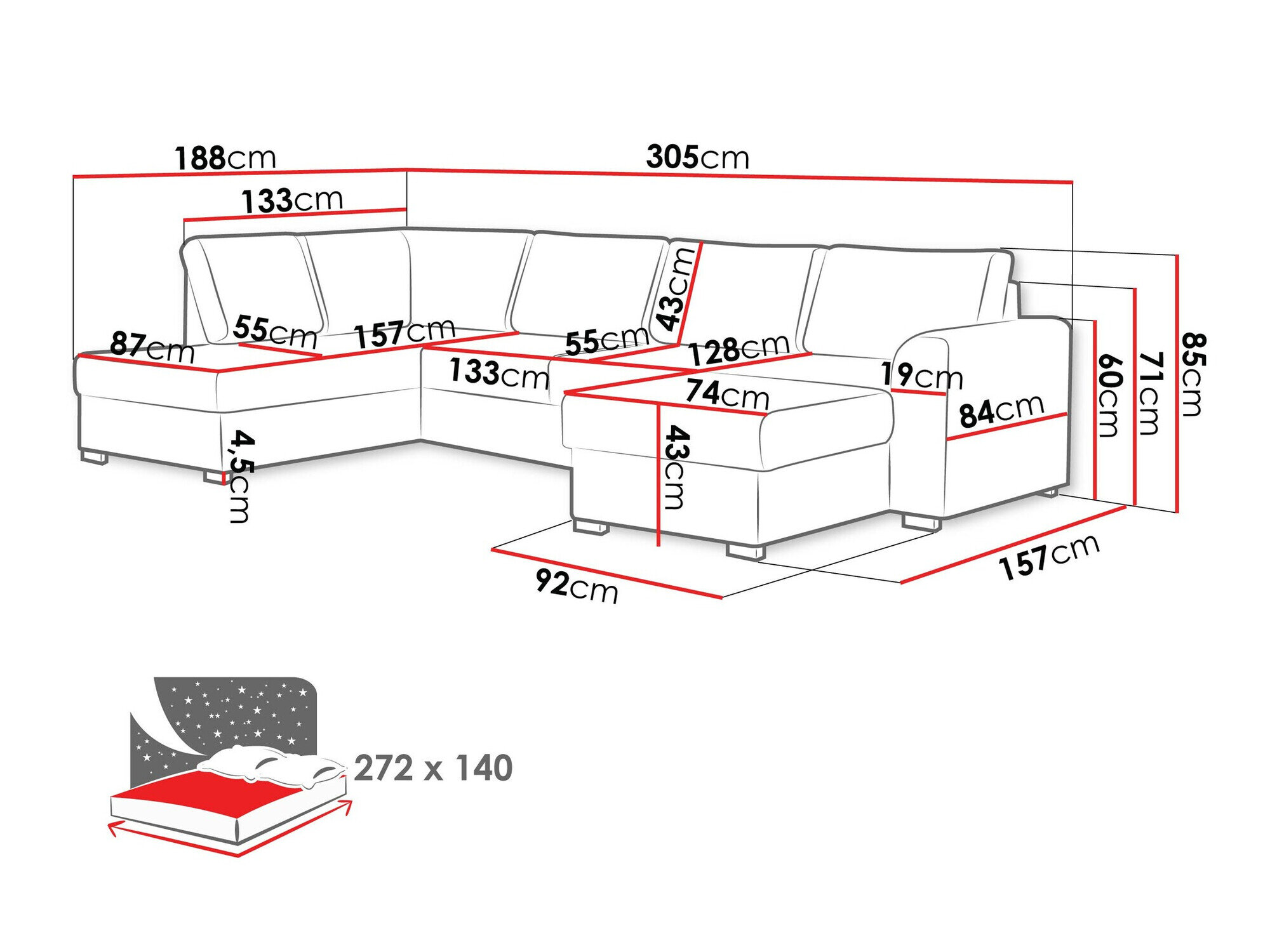 Canapé d'angle Comfivo Flumen (Clara 215.02)