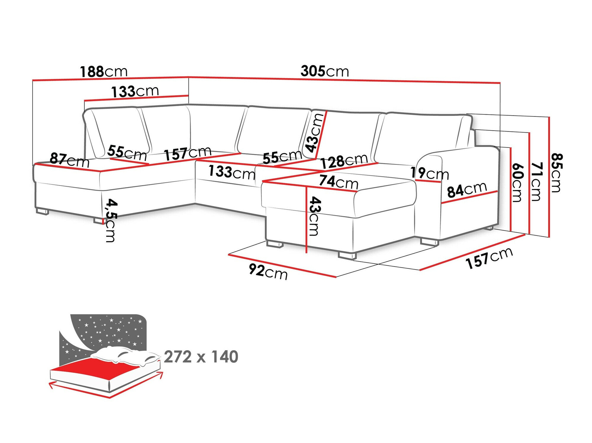 Hjørnesofa Comfivo 189 (Abriamo 03)