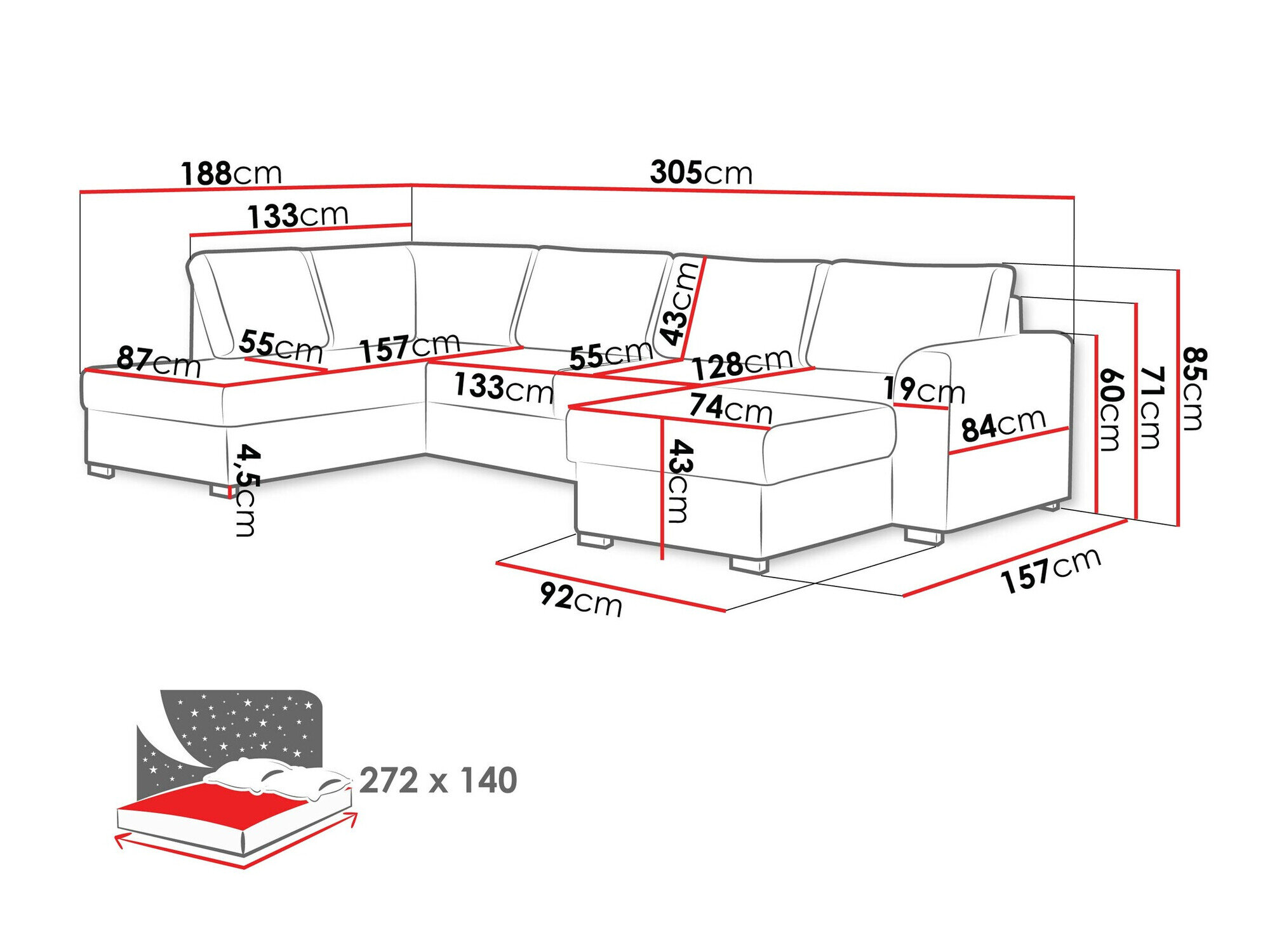 Hjørnesofa Comfivo Flumen (Clara 215.02)