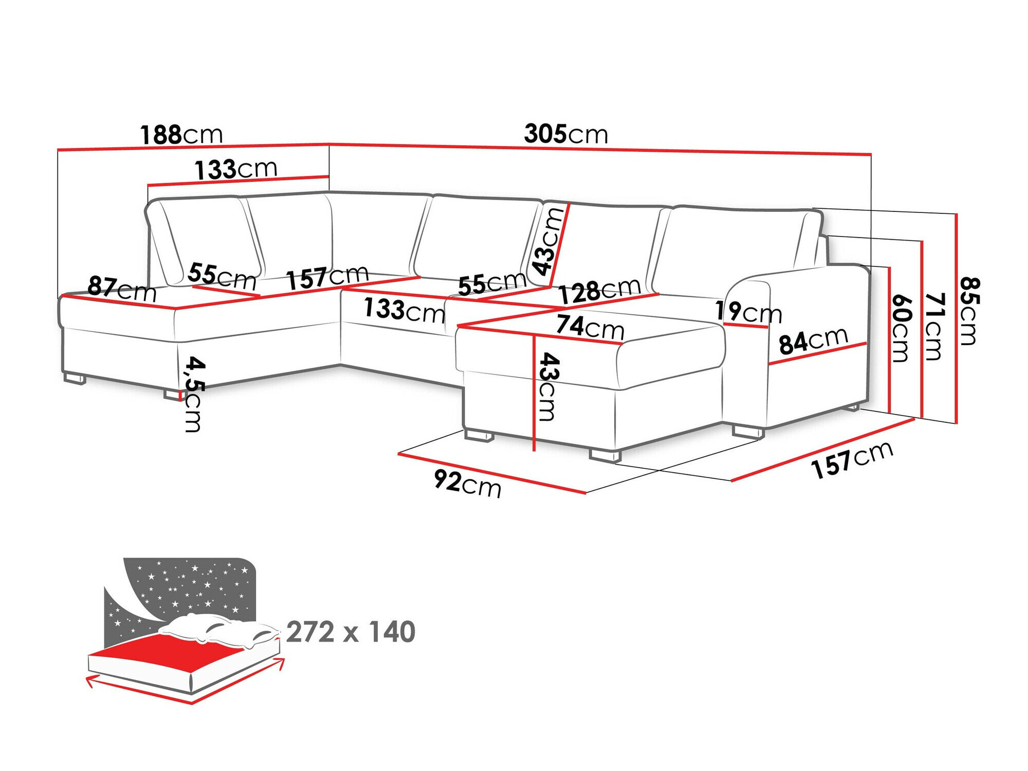 Hjørnesofa Comfivo Flumen (Flow 22)