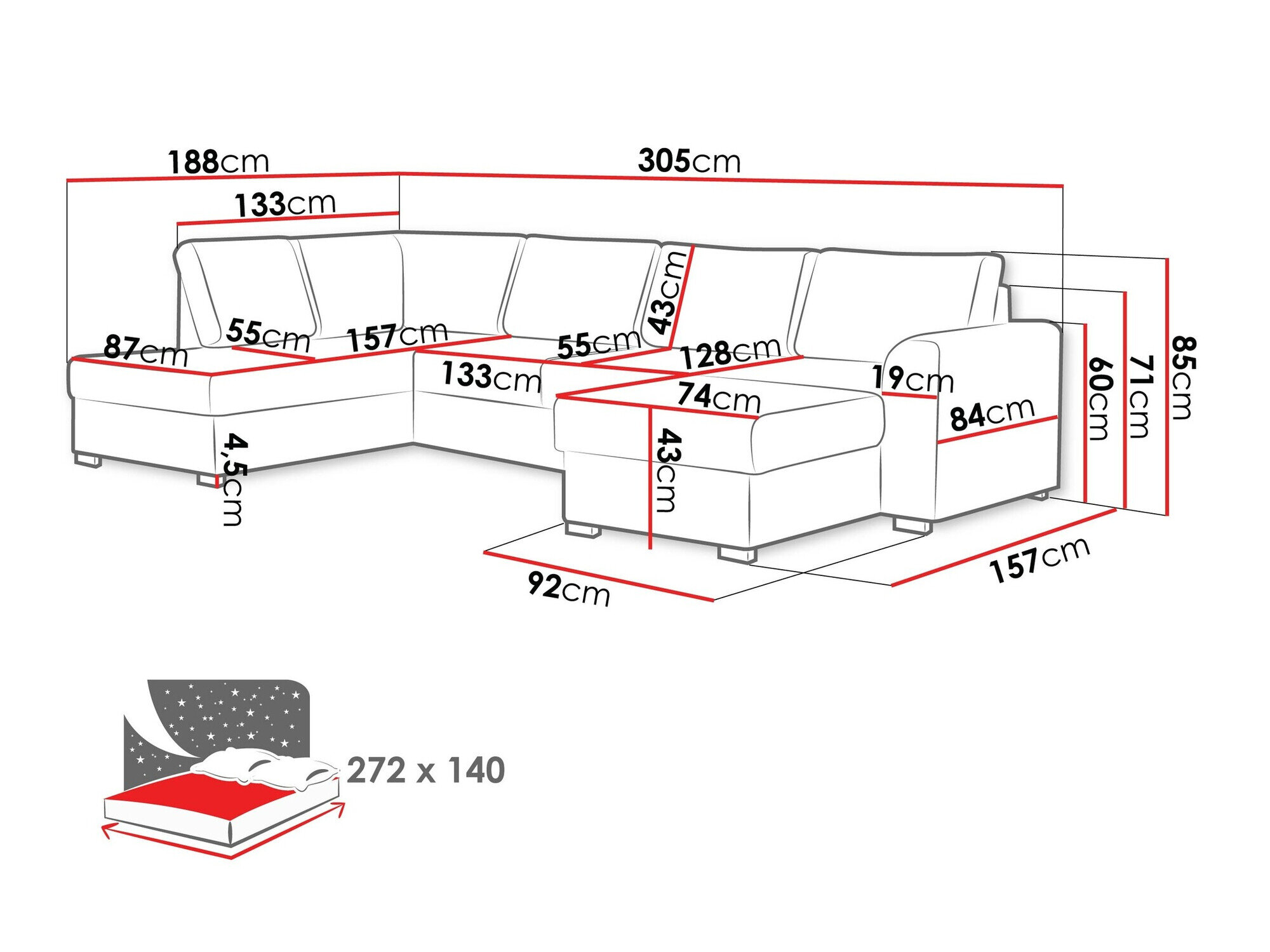 Hjørnesofa Comfivo Flumen (Magic Velvet 2219 + Venus Velvet 2926)