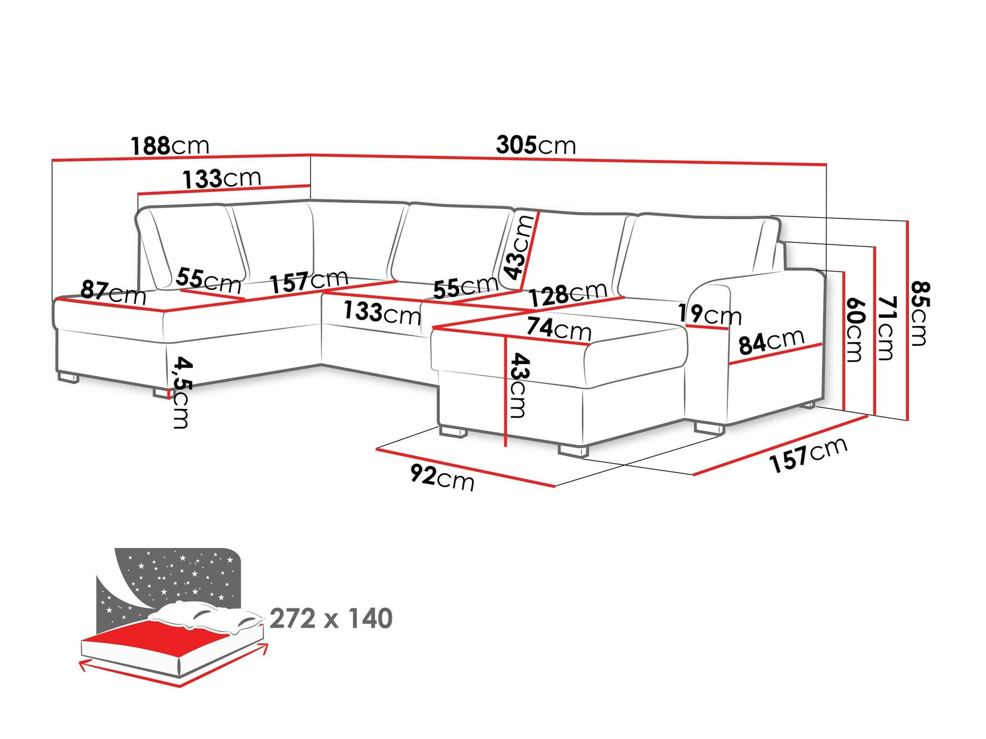 Hjørnesofa Comfivo Flumen (Twist 21)