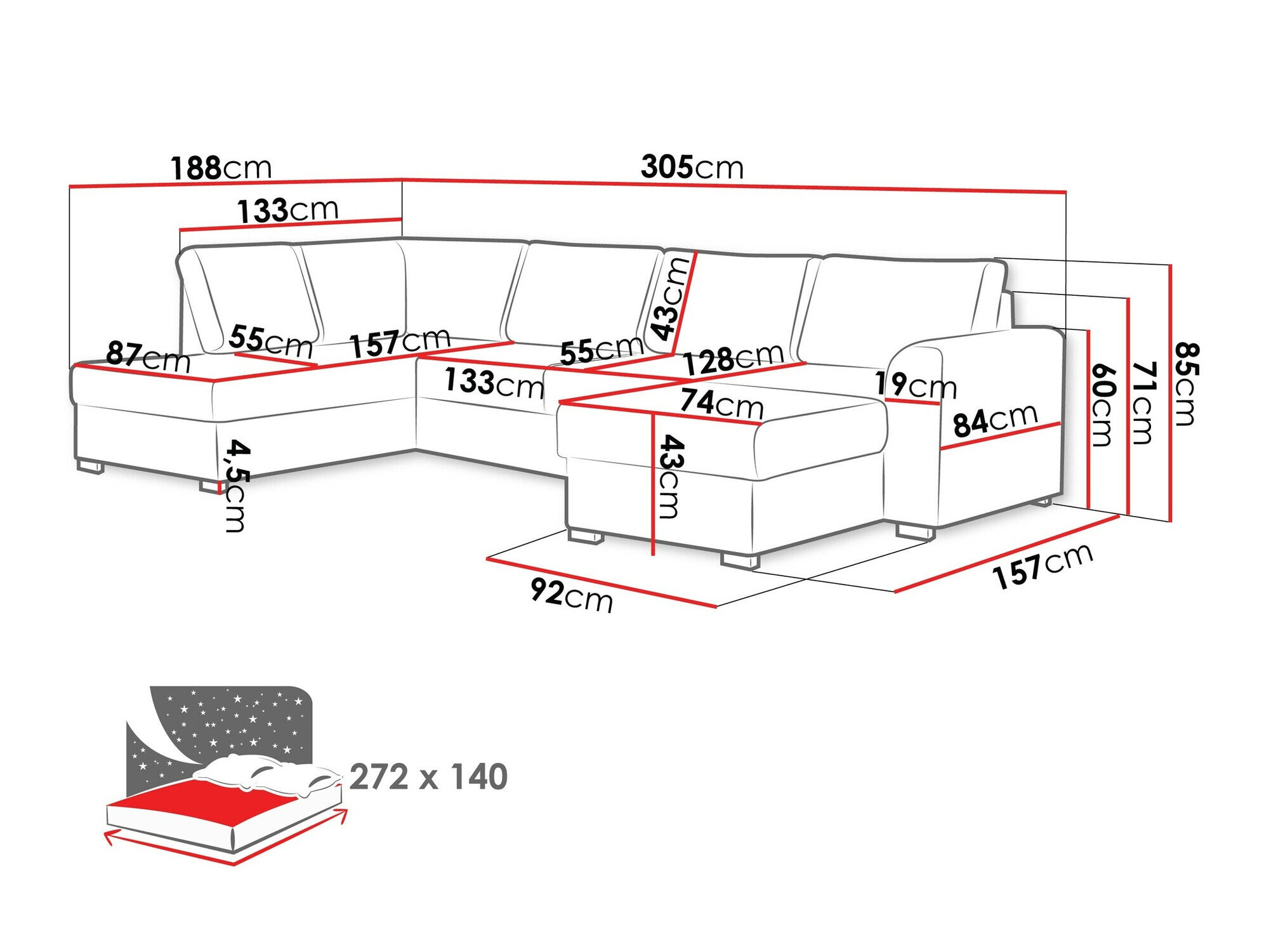 Hjørnesofa Comfivo Flumen (Twist 23)