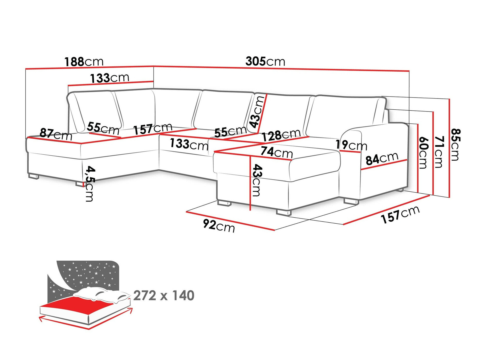 Hjørnesofa Comfivo Flumen (Wave 05)