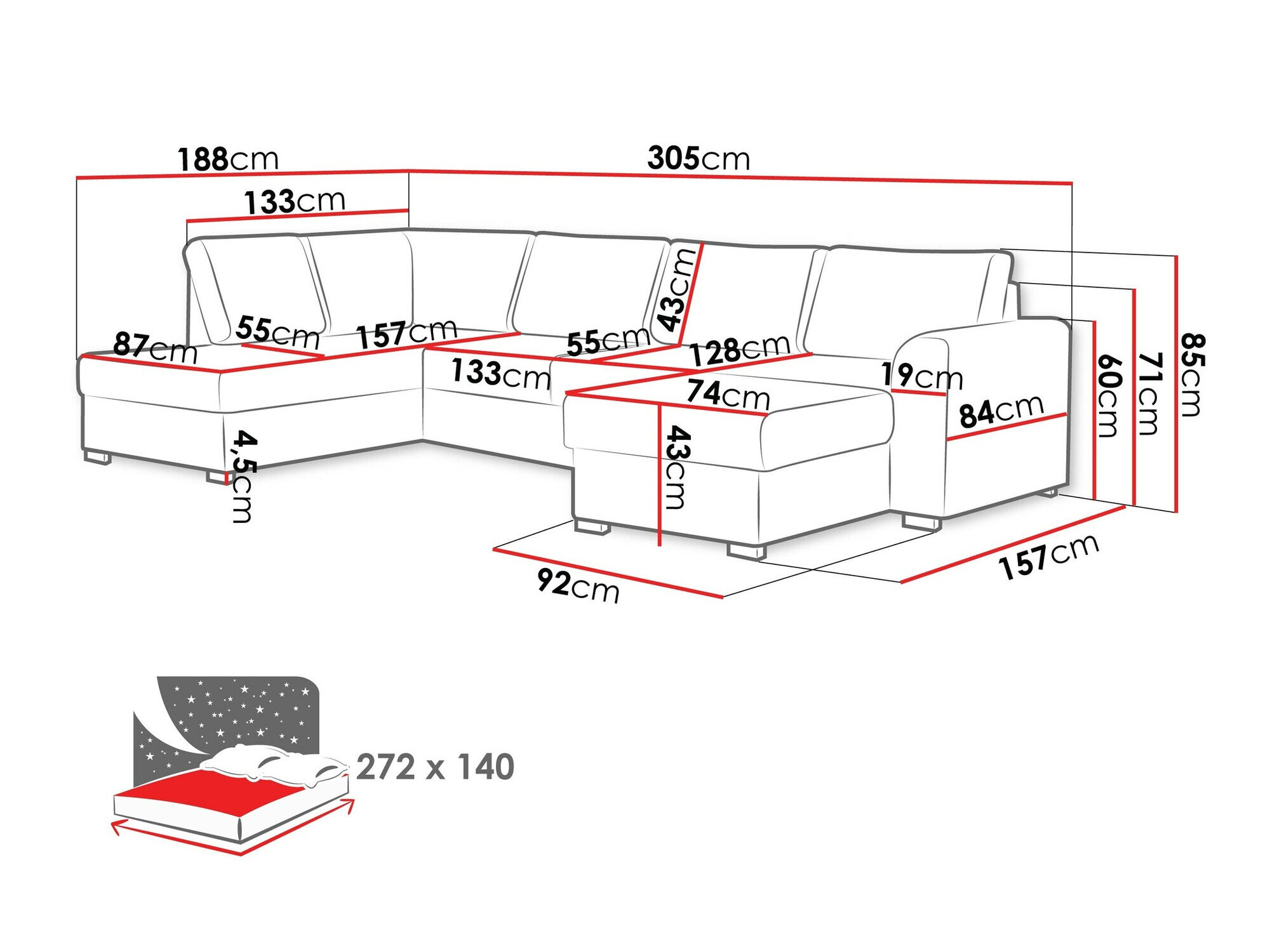 Hjørnesofa Comfivo Flumen (Wave 09)