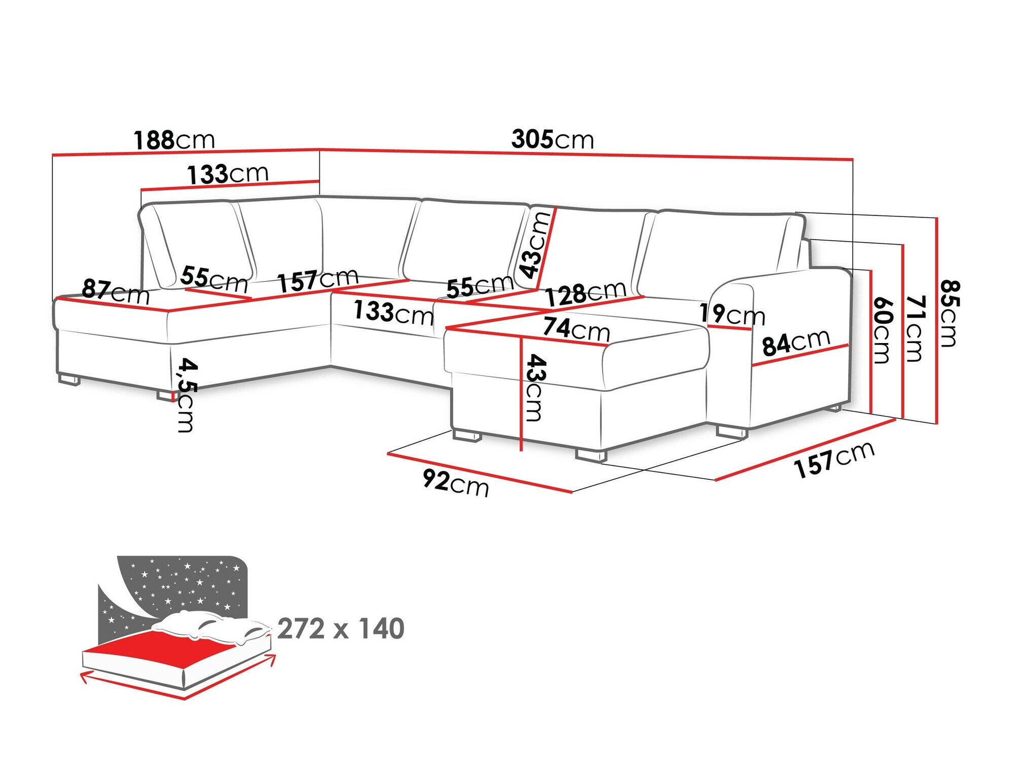 Hjørnesofa Comfivo Flumen (Wave 09)