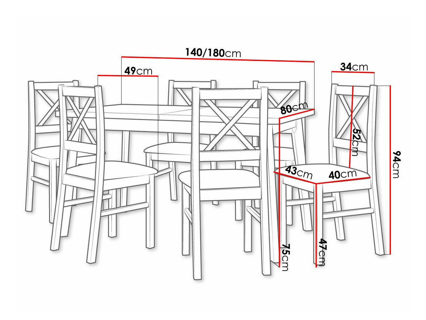 Spisestuesæt Victorville 223