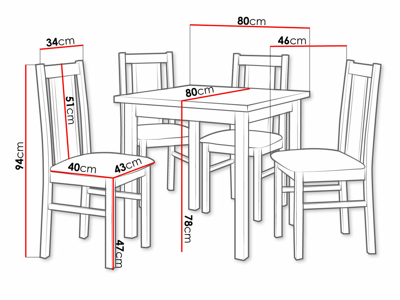 Spisestuesæt Victorville 279 (Hvid)