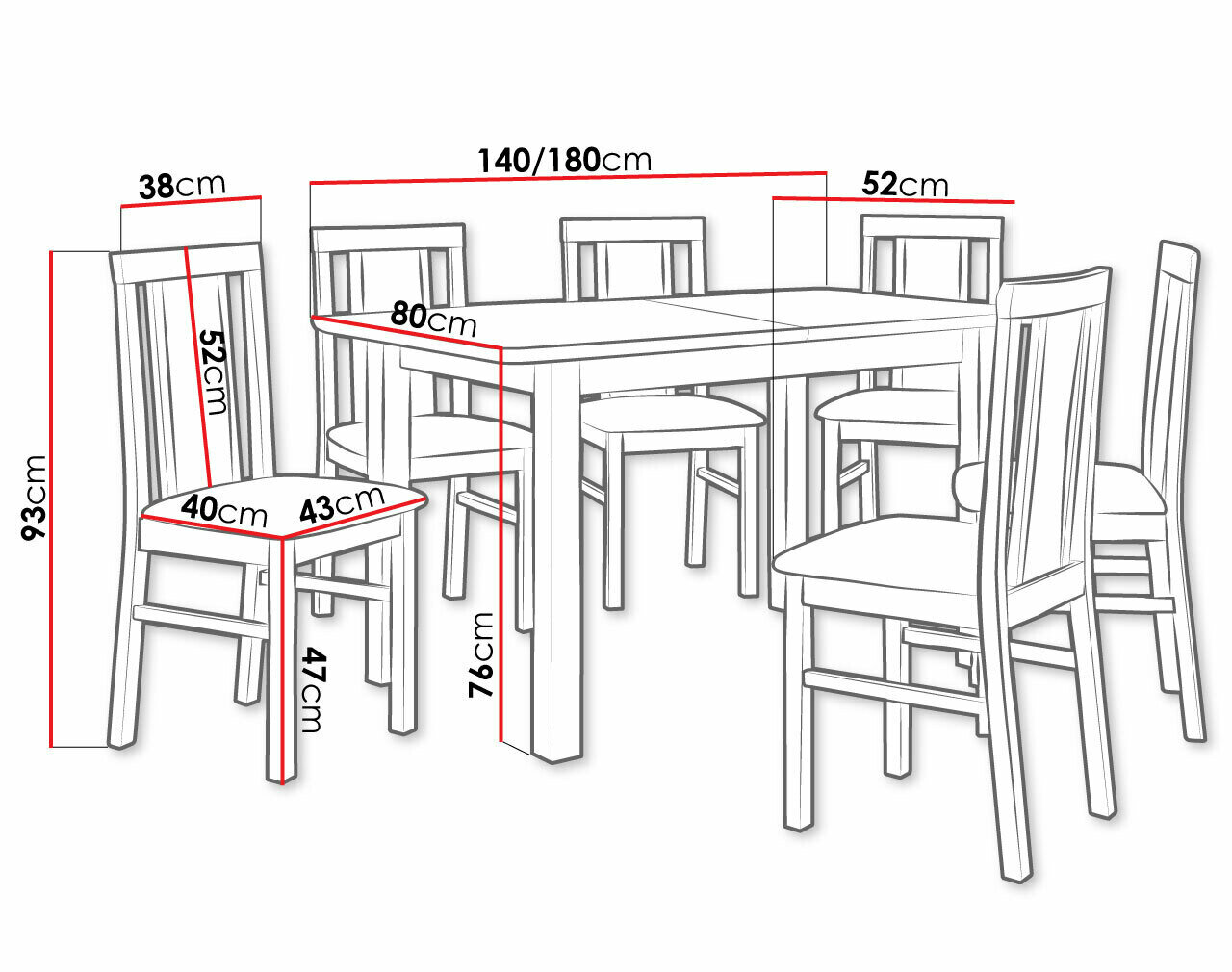 Spisestuesæt Victorville 282