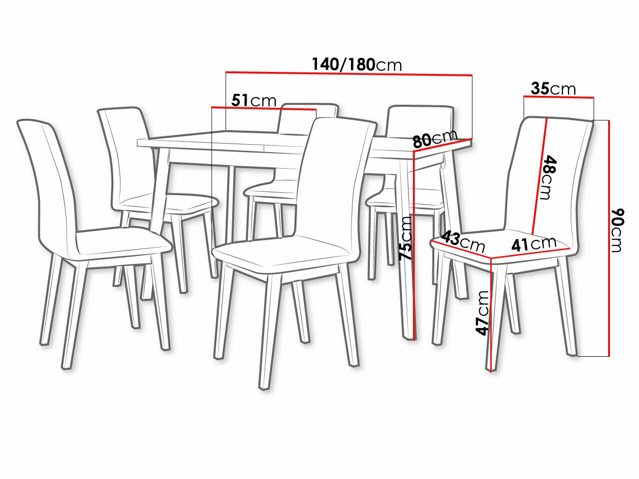 Spisestuesæt Victorville 285 (Grandson eg + Hvid)