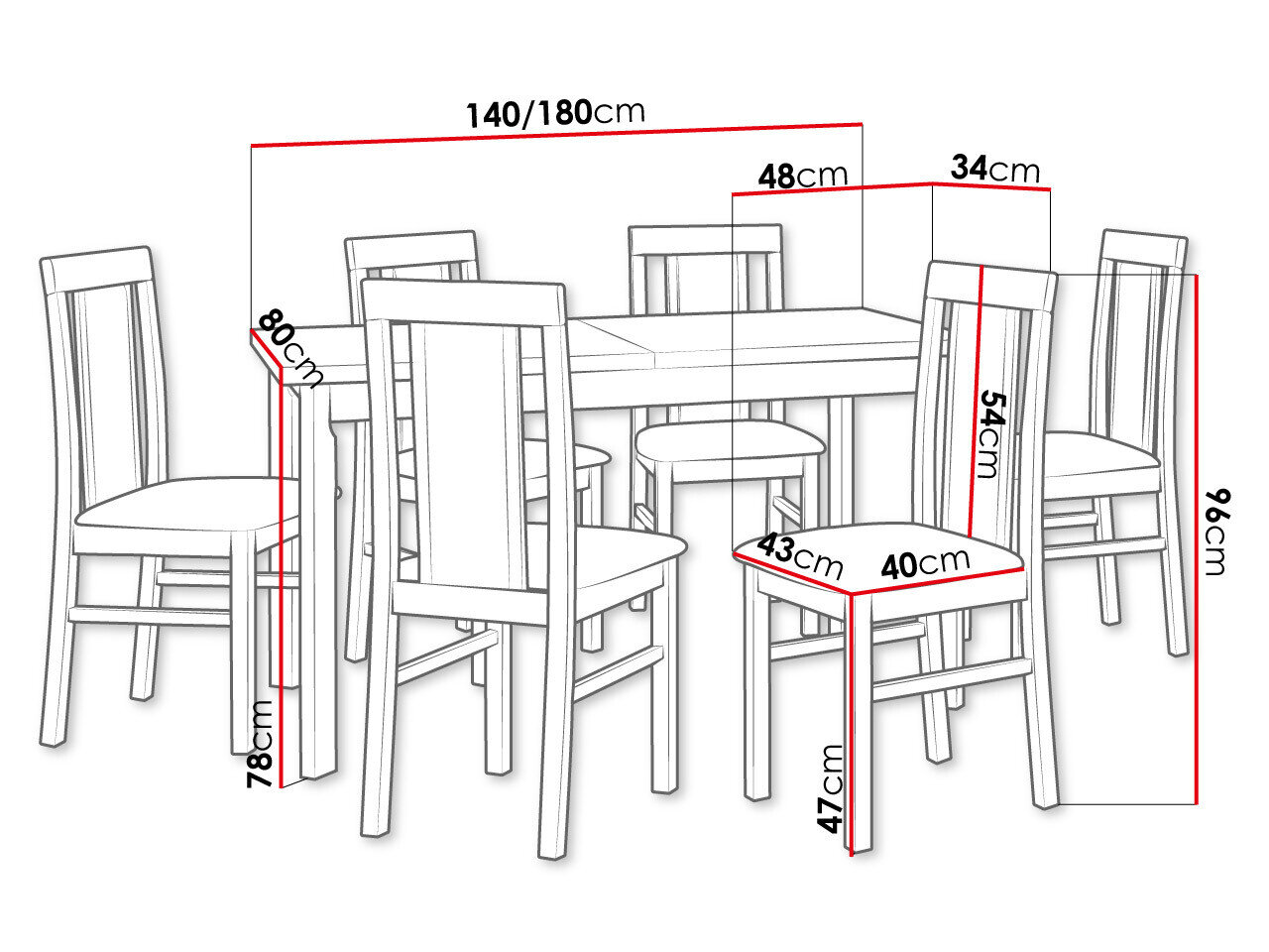 Spisestuesæt Victorville 293 (Sonoma eg)