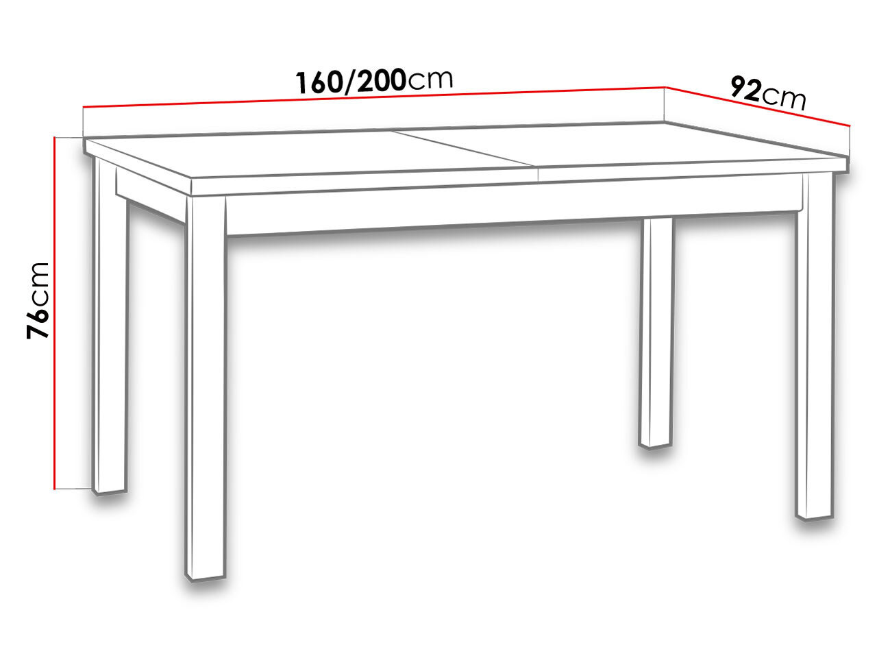 Tafel Victorville 177 (Ambachtelijk wit)