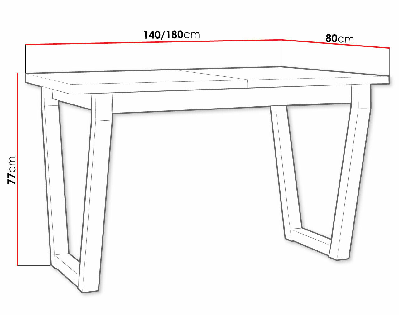 Tafel Victorville 301 (Wit + Zwart)