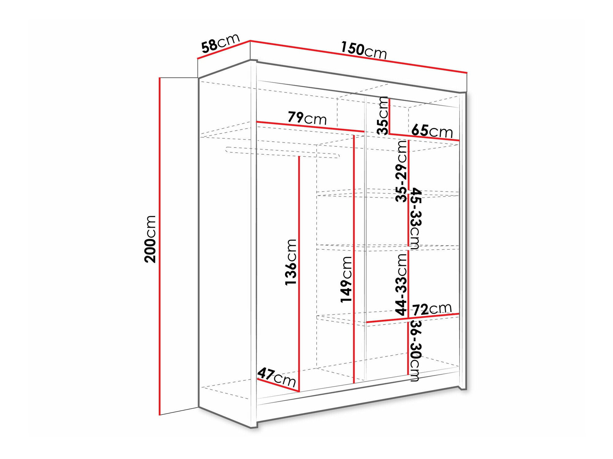 Garderobeskab Closico 121 (Kashmir)
