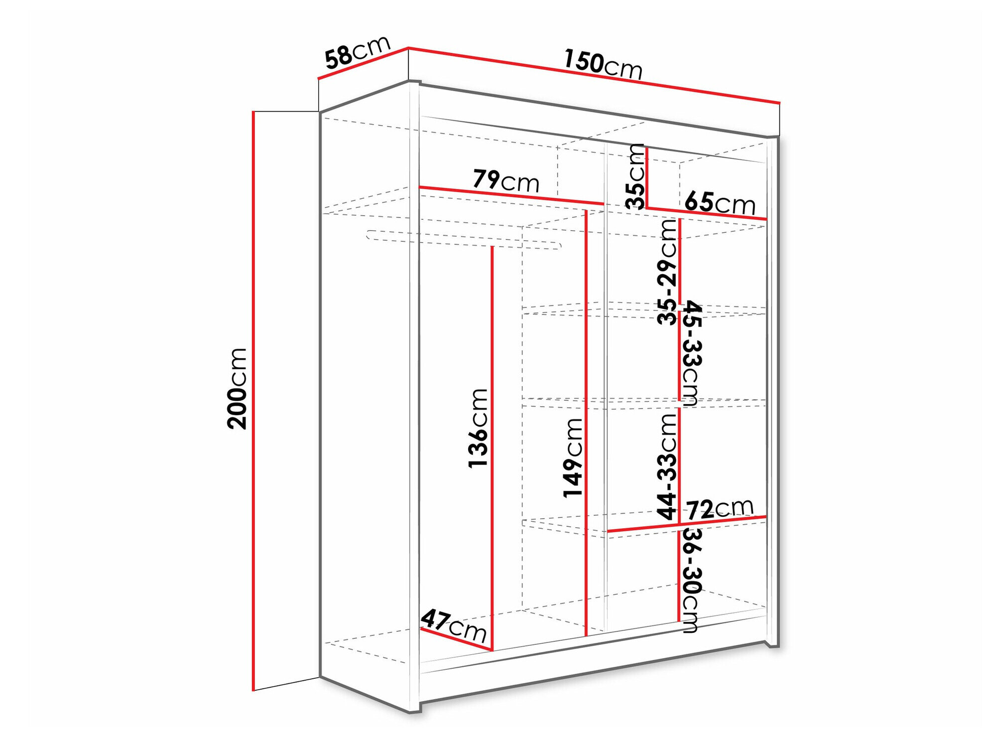 Garderobeskab Closico Camera XII (Hvid)
