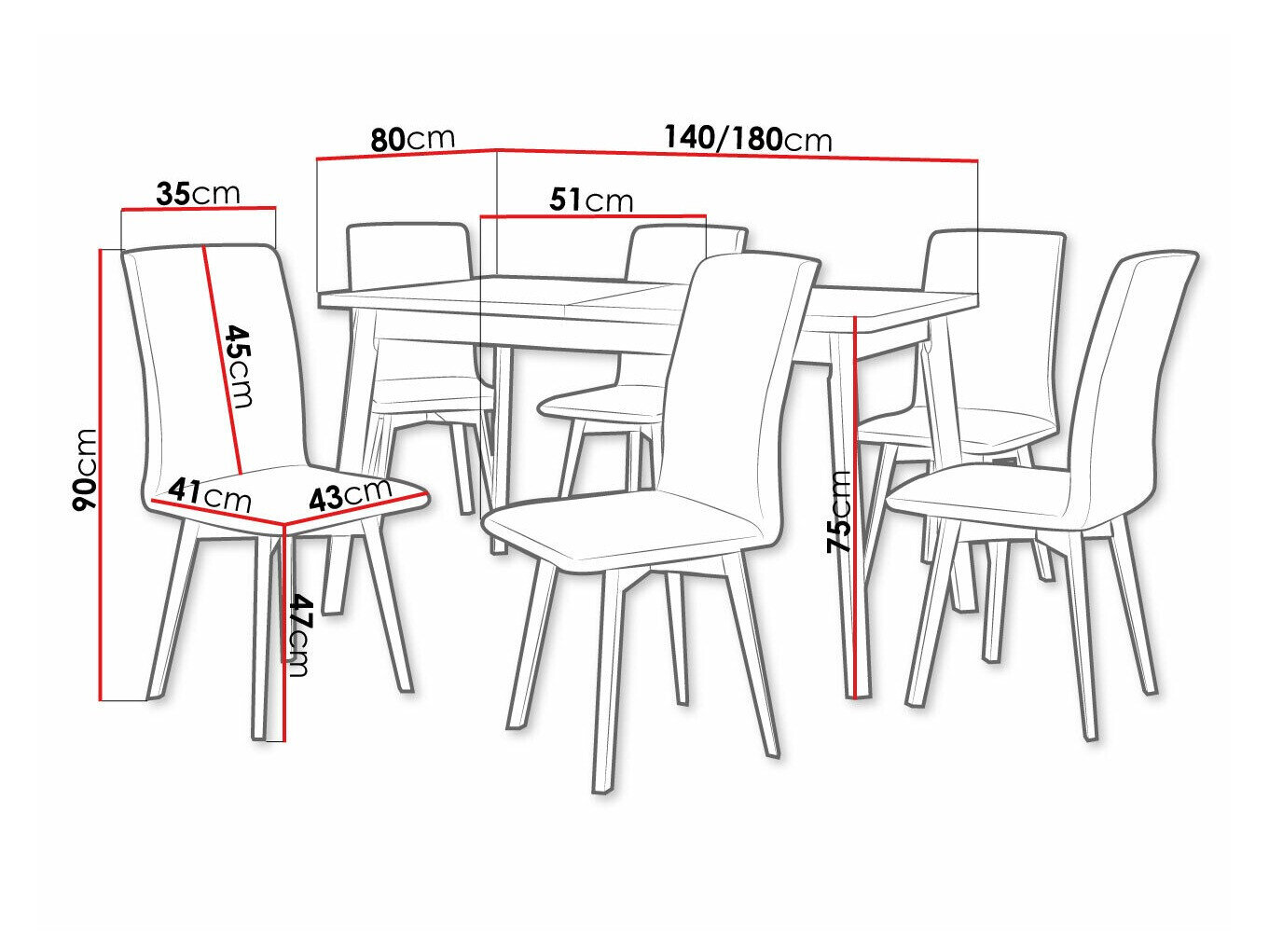 Eetkamerset Victorville 291 (Artisan eiken + Wit)