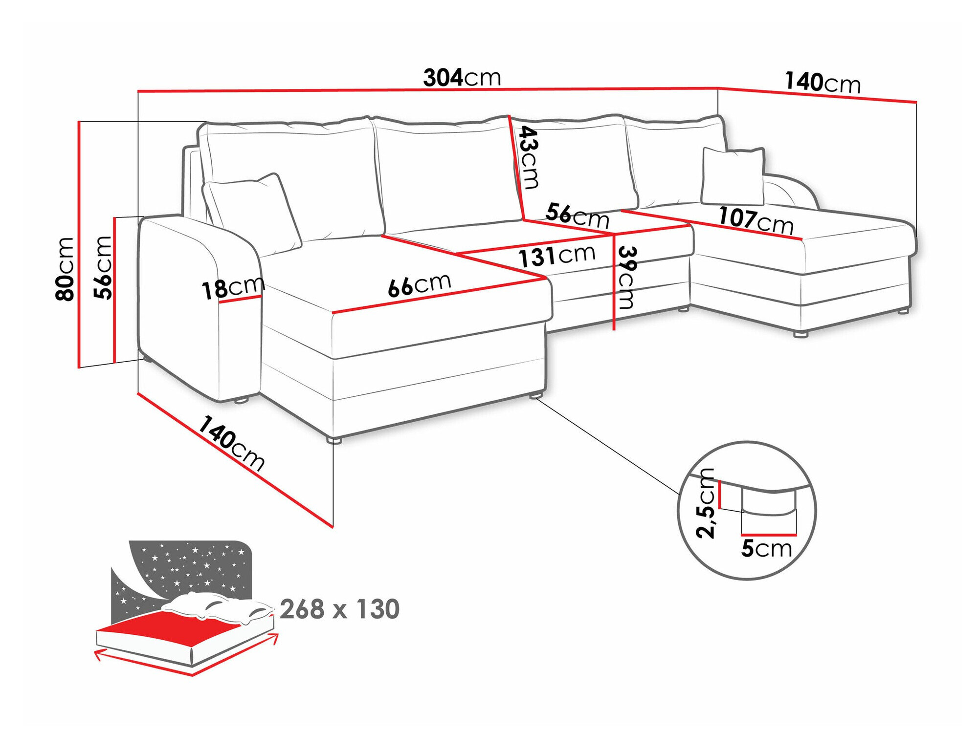 Hjørnesofa Comfivo Melissa III (Manila 18 + Manila 16)