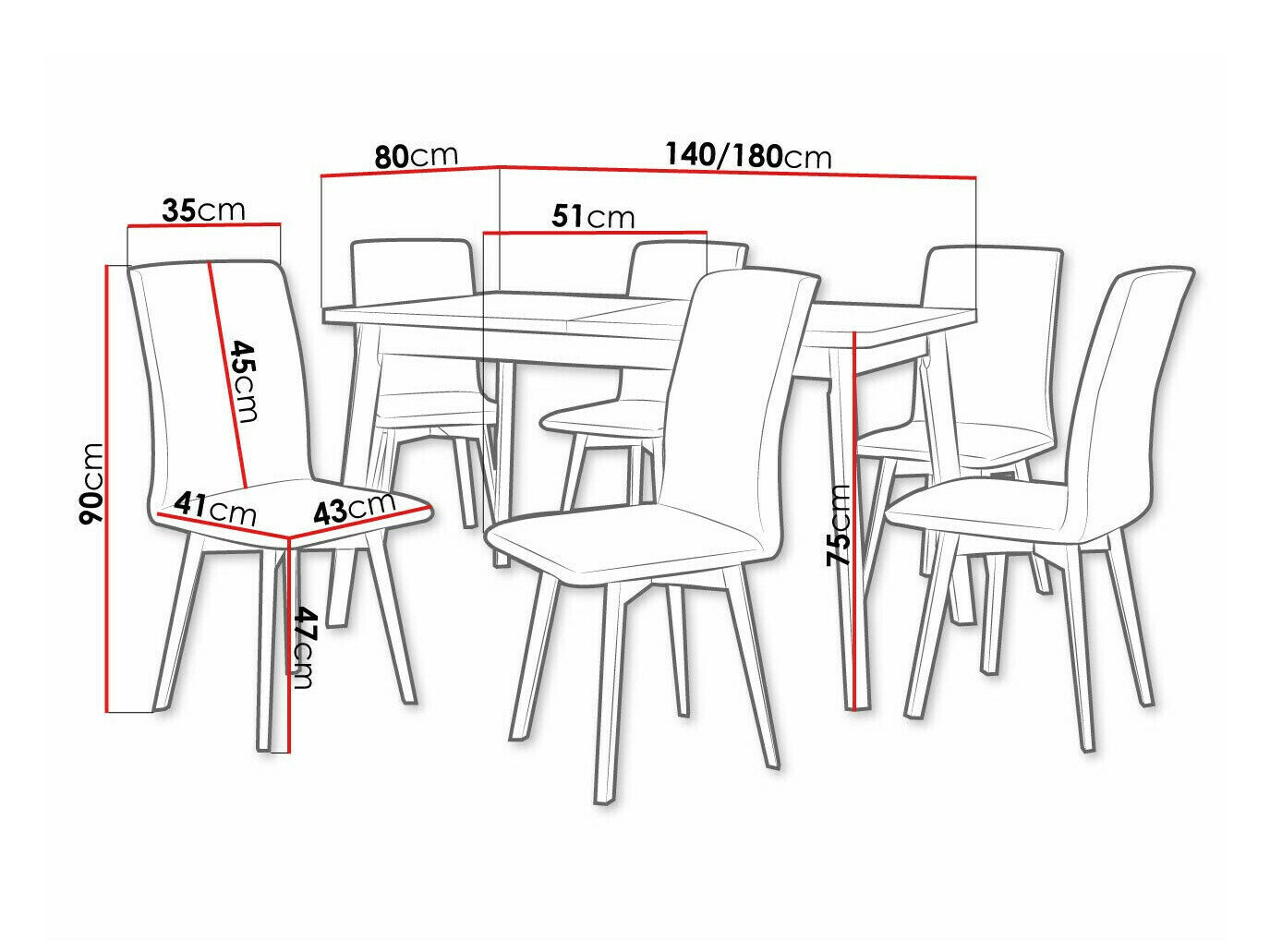 Salle à manger complète Victorville 323 (Sonoma chêne)