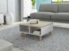 Salontafel Larfloi 100 (Wit + Sonoma eik)