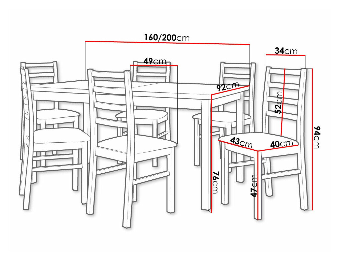 Spisestuesæt Victorville 261 (Nød)