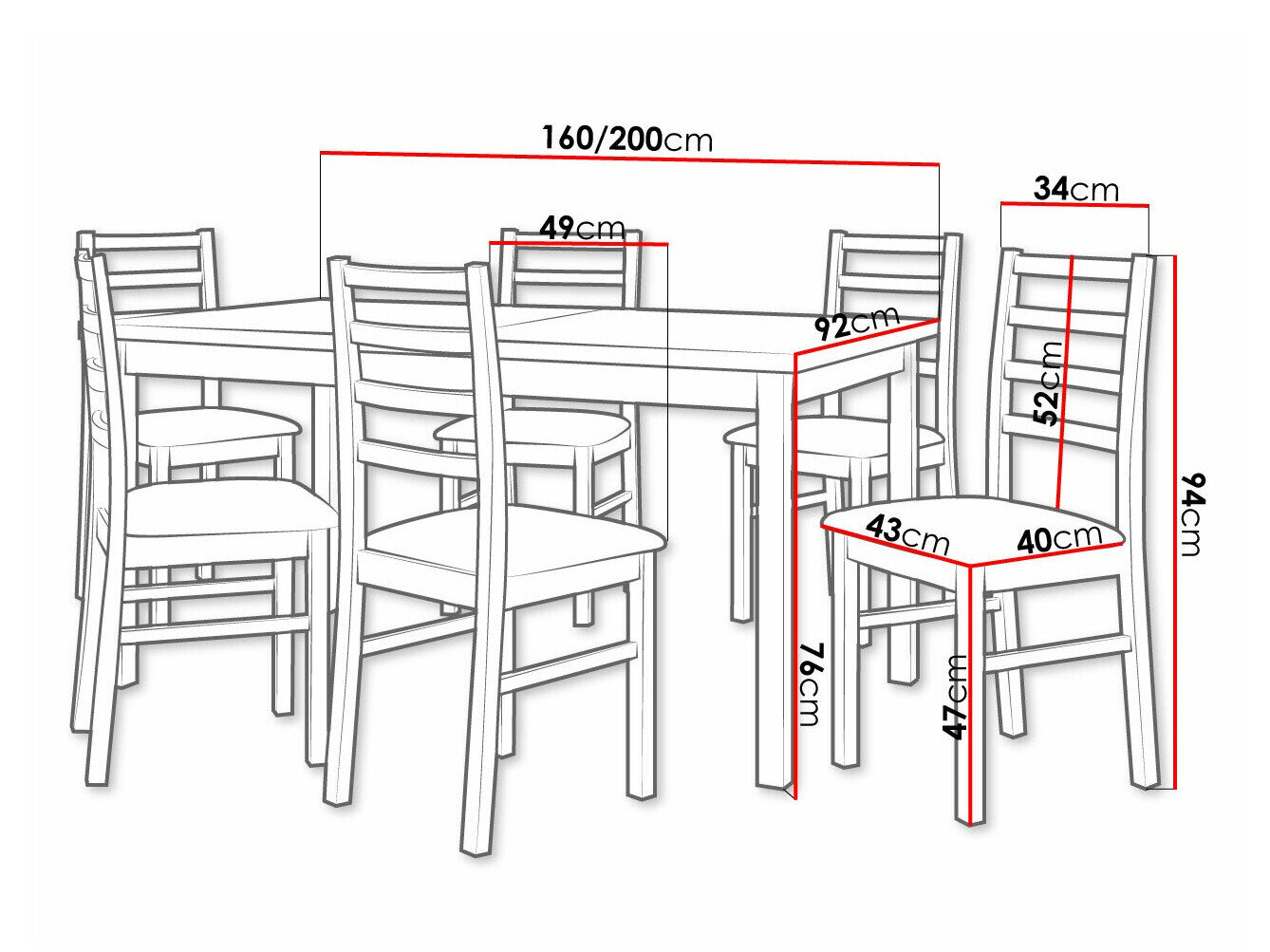 Spisestuesæt Victorville 261 (Sonoma eg)