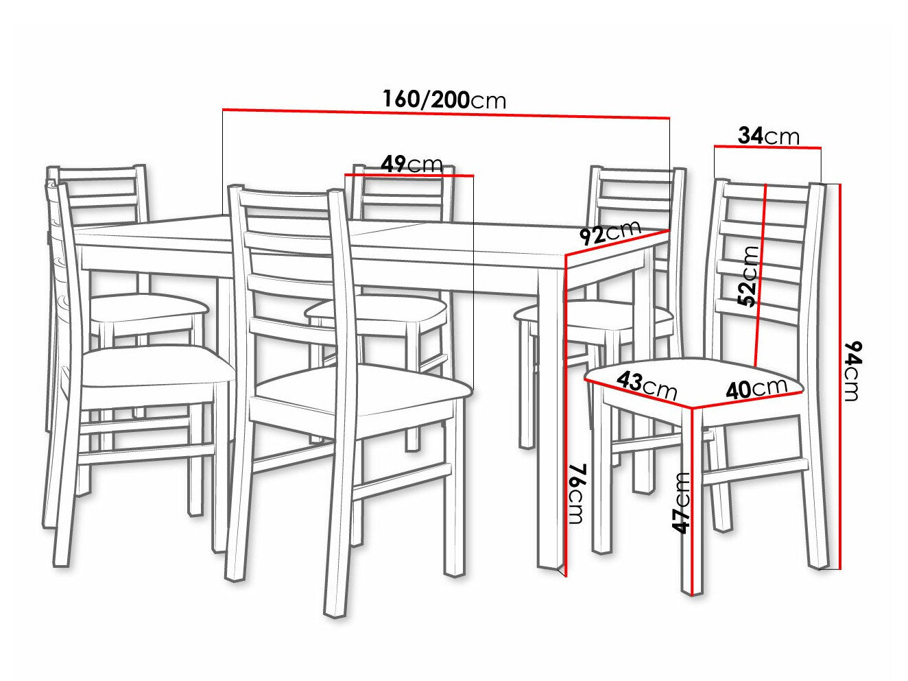 Spisestuesæt Victorville 261 (Sonoma eg)
