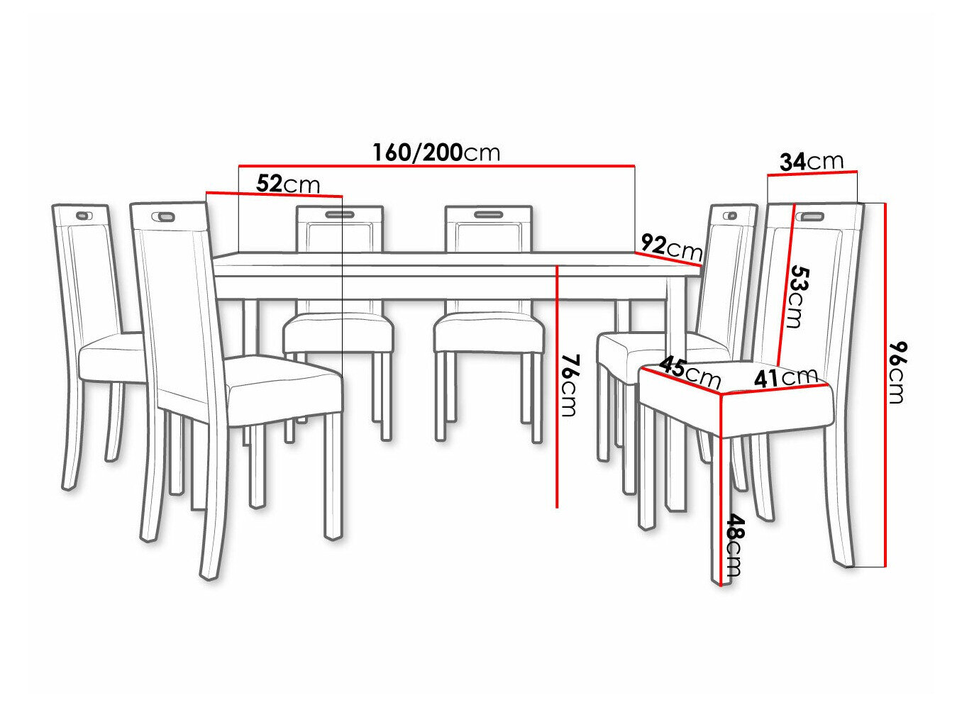 Spisestuesæt Victorville 262 (Nød)