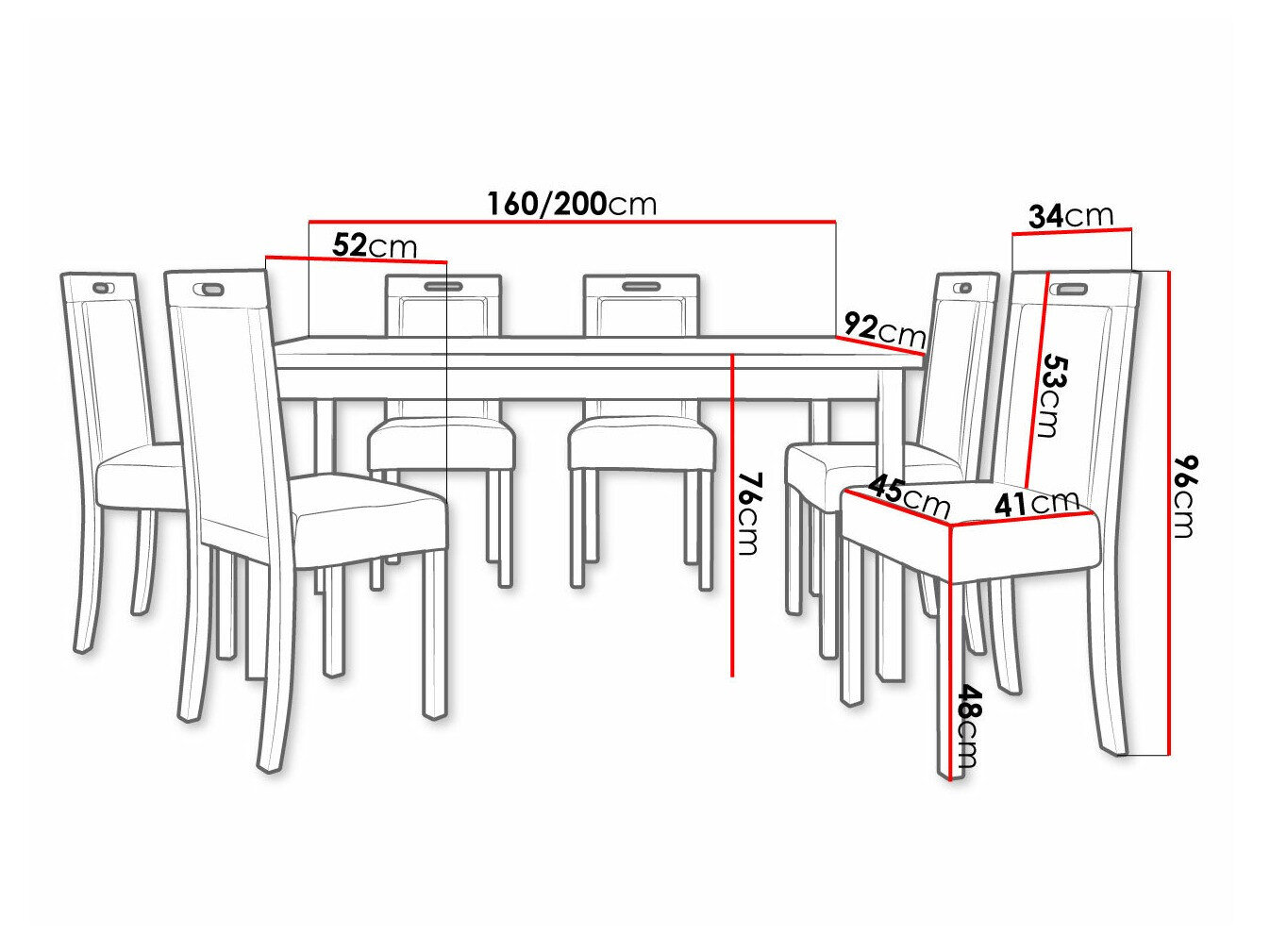Spisestuesæt Victorville 262 (Sonoma eg)