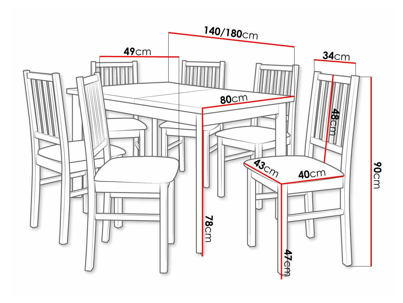 Spisestuesæt Victorville 264 (Nød)