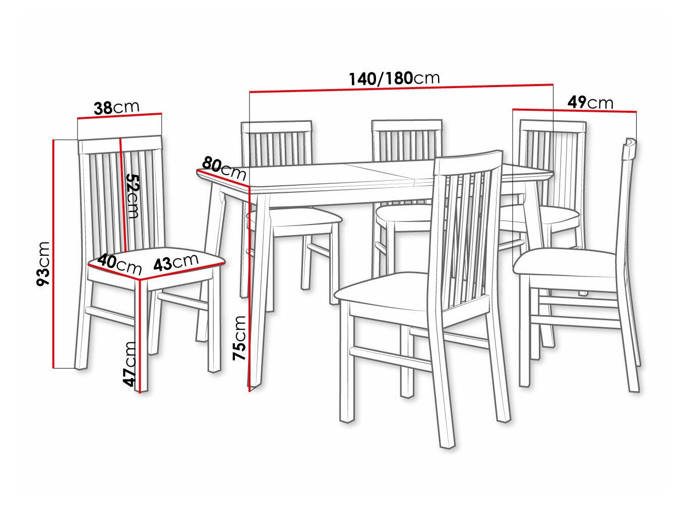 Spisestuesæt Victorville 267 (Sonoma eg)