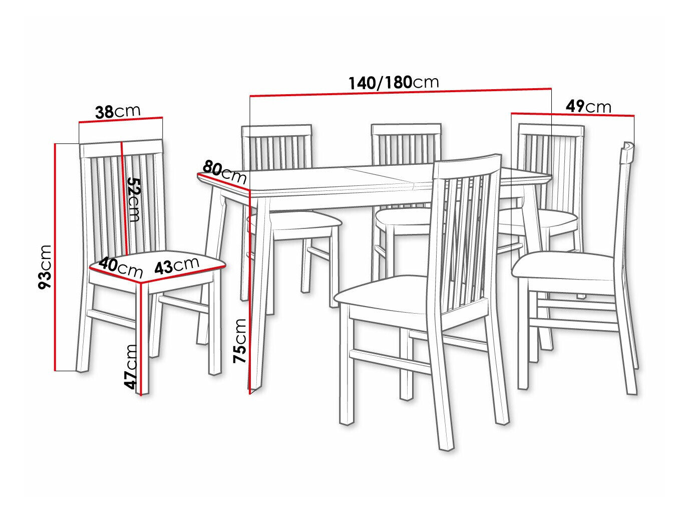 Spisestuesæt Victorville 267 (Sonoma eg)