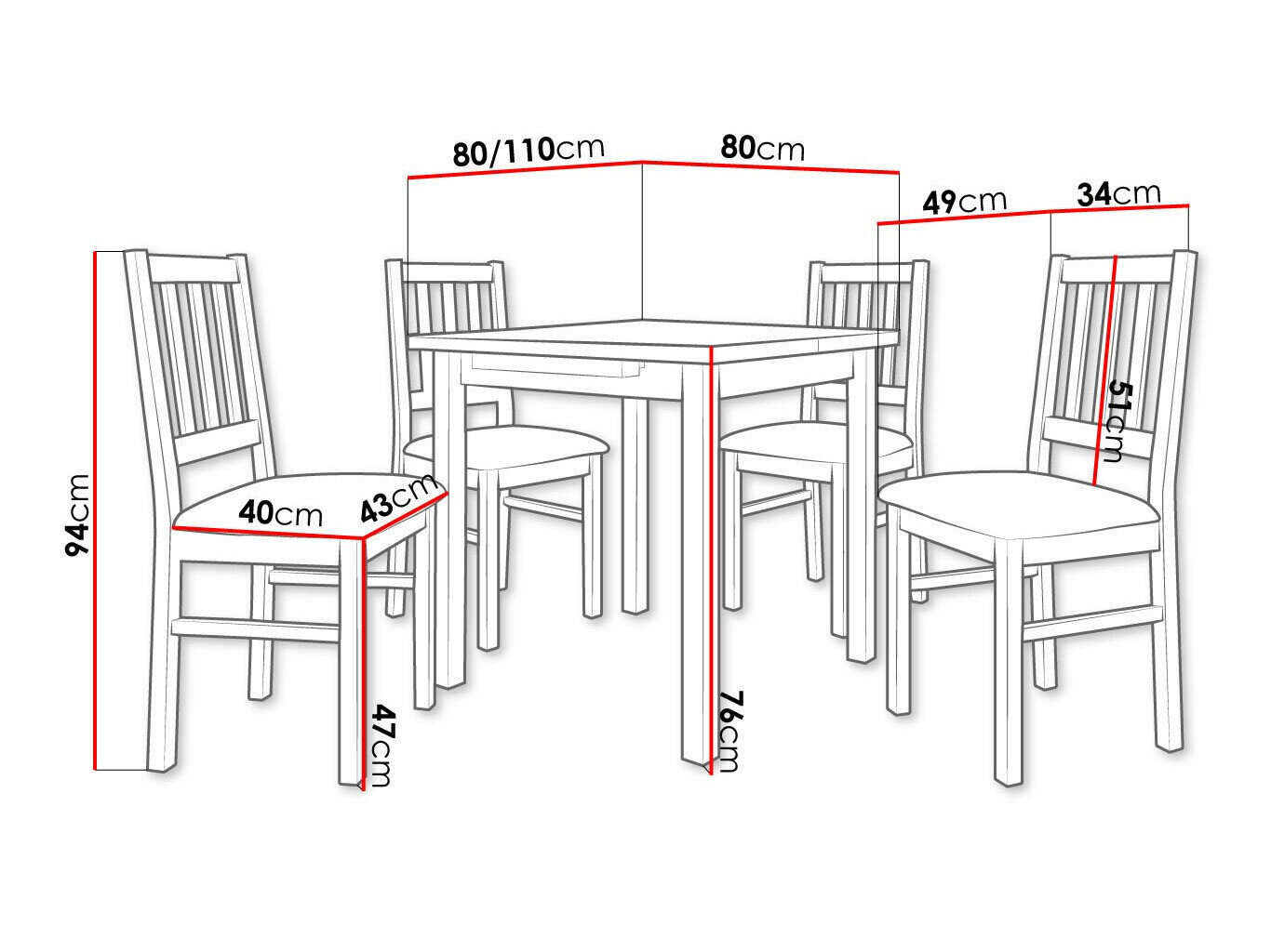 Spisestuesæt Victorville 275 (Sonoma eg)