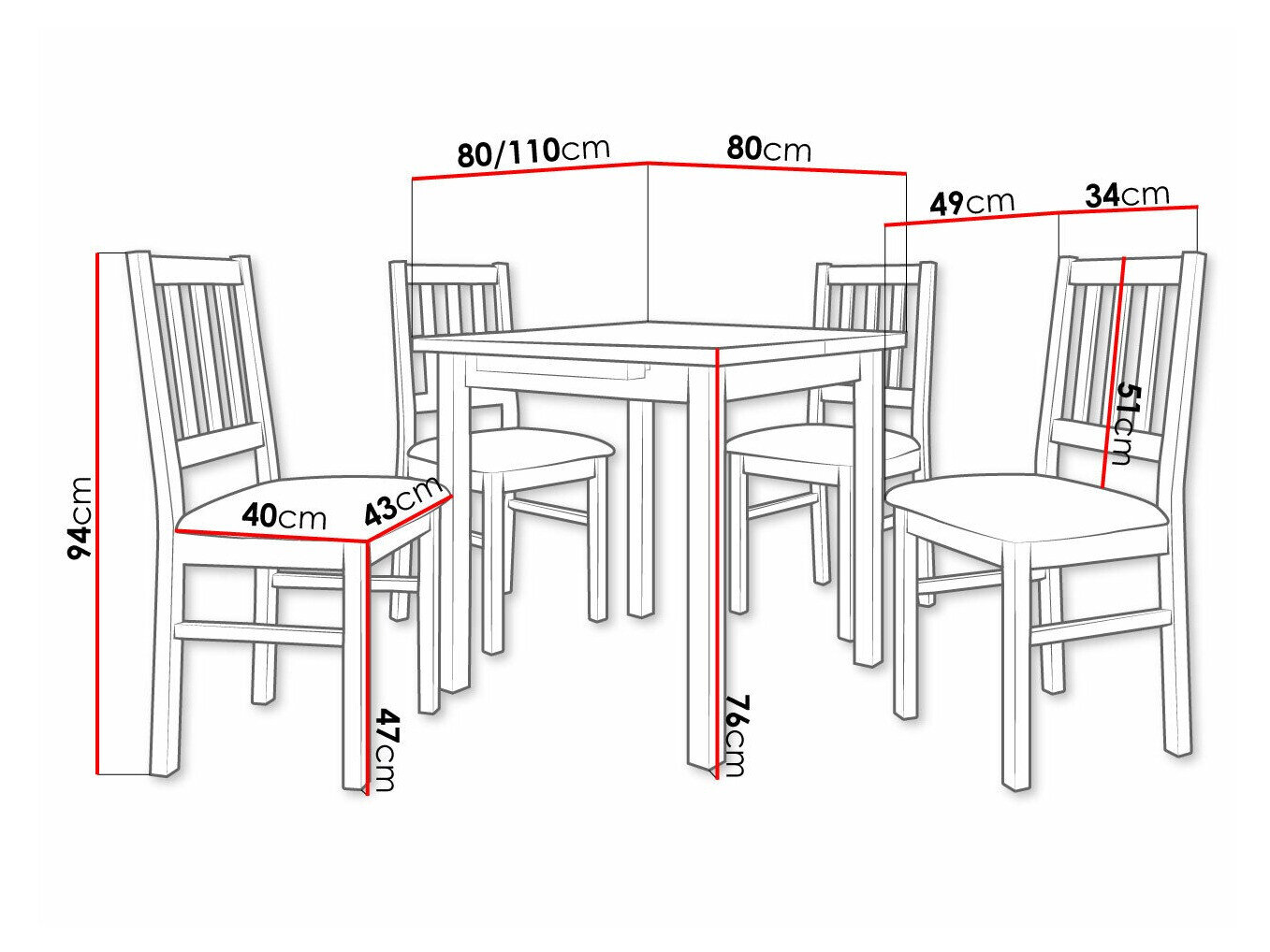 Spisestuesæt Victorville 275 (Sonoma eg)