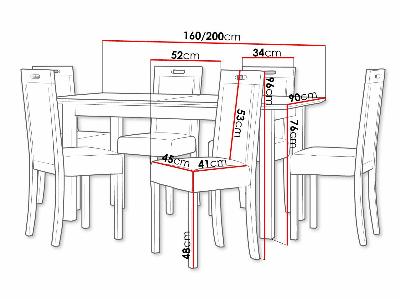 Spisestuesæt Victorville 278 (Nød)