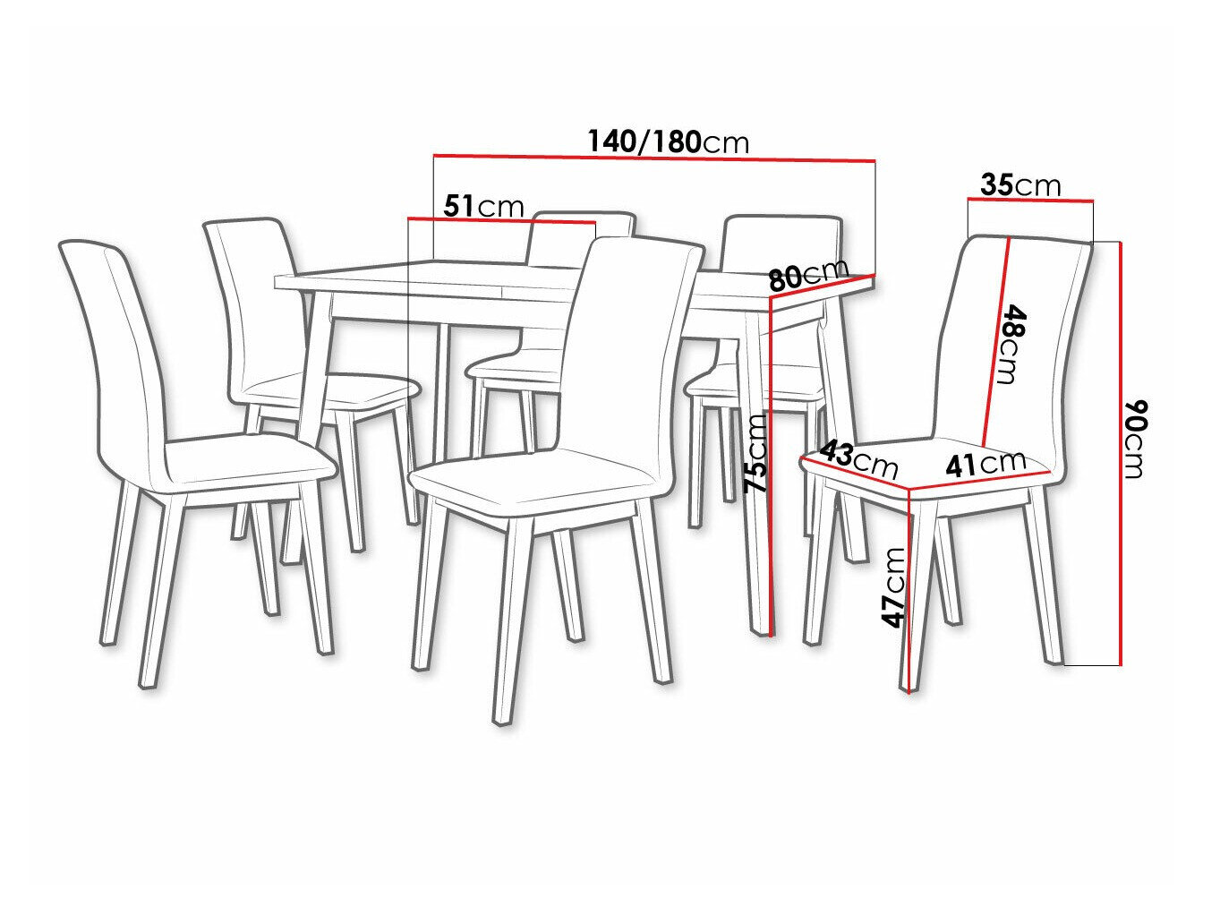 Spisestuesæt Victorville 288 (Grandson eg + Sort)