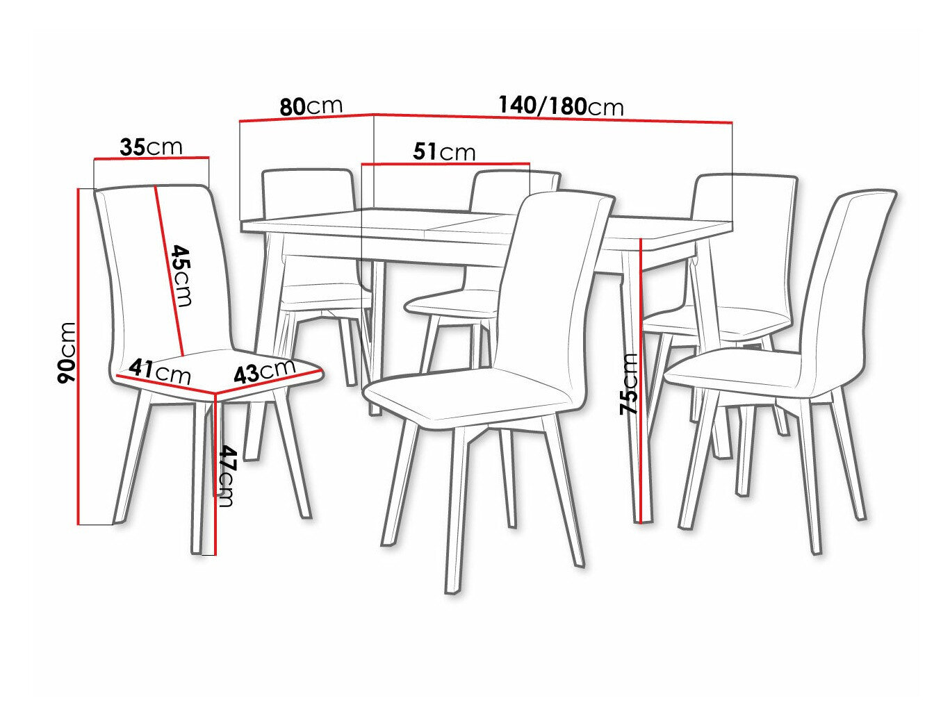Spisestuesæt Victorville 291 (Grandson eg + Hvid)