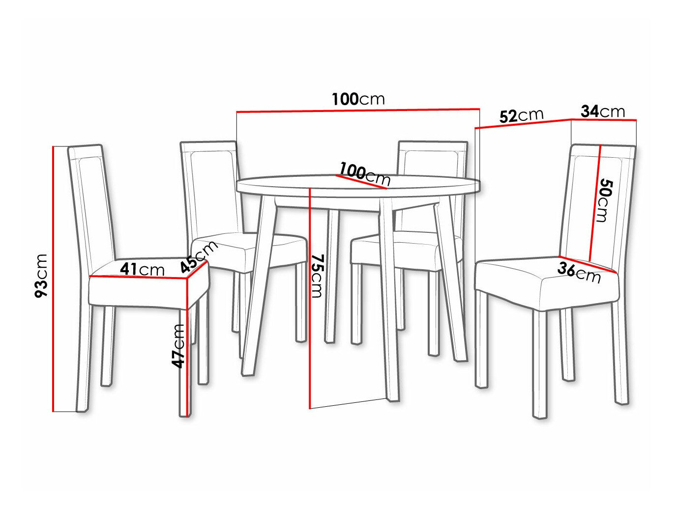 Spisestuesæt Victorville 304 (Hvid)