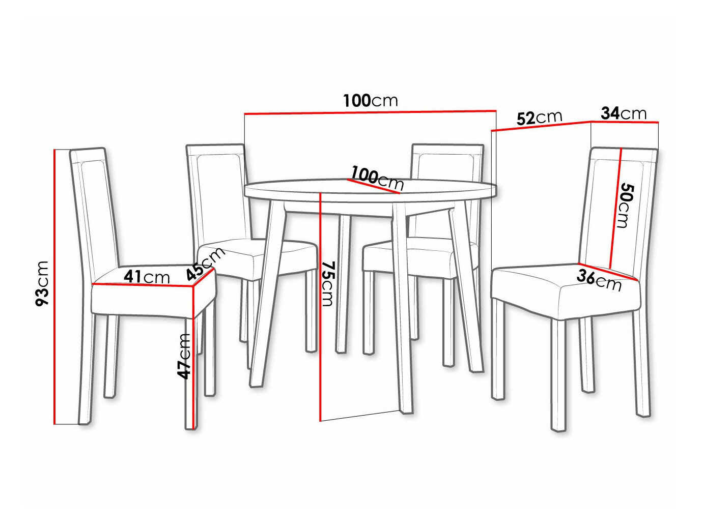 Spisestuesæt Victorville 304 (Hvid)