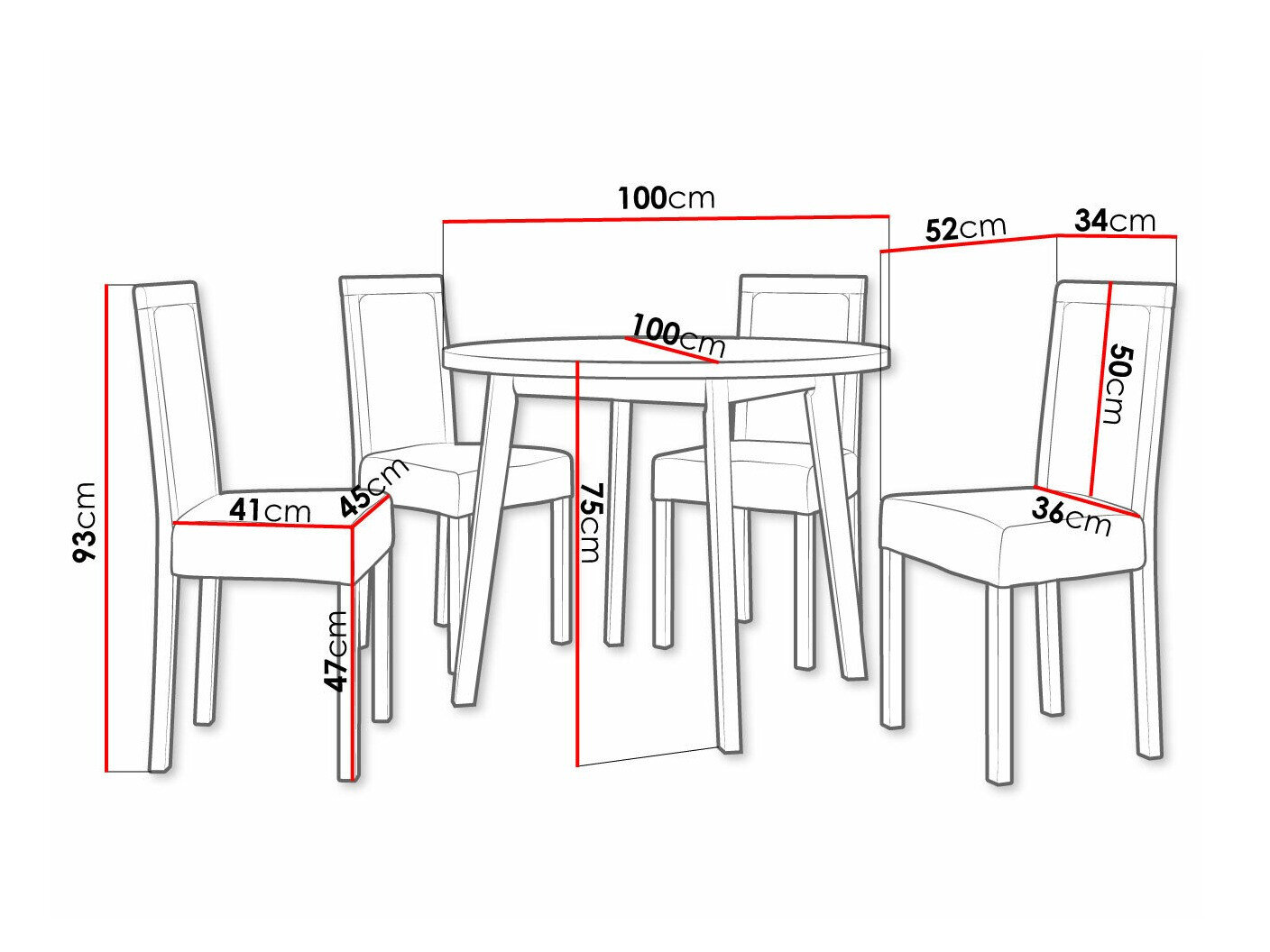 Spisestuesæt Victorville 304 (Hvid)